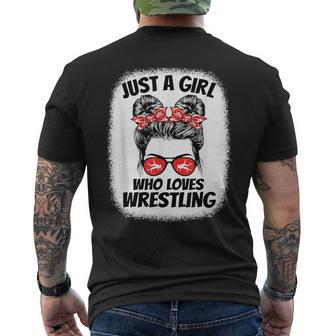 Just A Girl Who Loves Wrestling Wrestler Girls Kids Mens Back Print T-shirt | Mazezy
