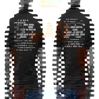 Just A Regular Dad Trying Not To Raise Liberals Fathers Day Mens Back Print T-shirt | Mazezy
