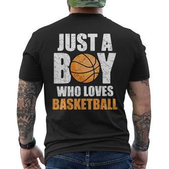 Just A Boy Who Loves Basketball  Mens Back Print T-shirt