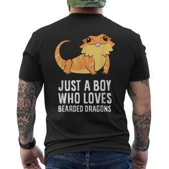 Just A Boy Who Loves Bearded Dragons Men's T-shirt Back Print | Mazezy