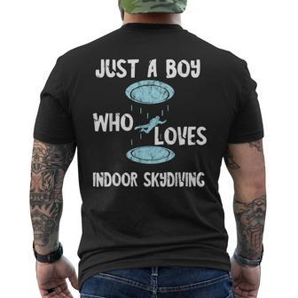Just A Boy Who Loves Indoor Skydiving Tunnel Flight Skydiver Men's T-shirt Back Print | Mazezy
