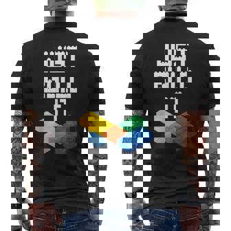 Just Build It Master Builder Building Blocks Toy Bricklayer Mens Back Print T-shirt | Seseable UK