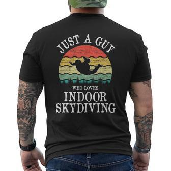 Just A Guy Who Loves Indoor Skydiving Men's T-shirt Back Print | Mazezy