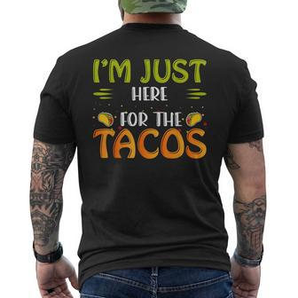 Just Here For The Tacos & 4Th Of July Tacos Funny Gifts Mens Back Print T-shirt | Mazezy