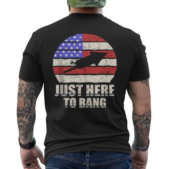 Just Here To Bang Funny Fireworks 4Th Of July Mens Back Print T-shirt - Monsterry UK