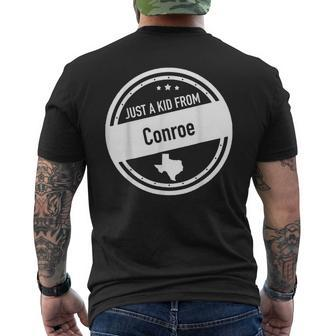 Just A Kid From Conroe Texas Men's T-shirt Back Print | Mazezy