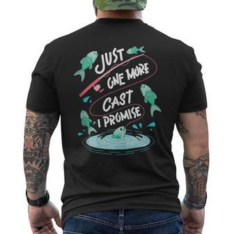 Just One More Cast I Promise Angling Fish - Funny Fishing Mens Back Print T-shirt - Thegiftio UK