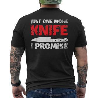 Just One More Knives Promise | Knife Collecting Mens Back Print T-shirt - Thegiftio UK