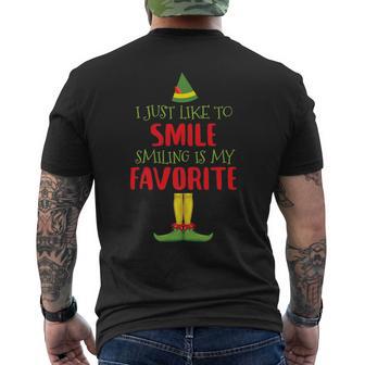 I Just Like To Smile Smiling's My Favorite Elf Lover Men's T-shirt Back Print - Monsterry DE