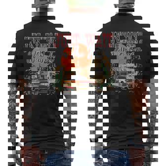 Just Wait In The Truck Country Western Roads Country Costume Mens Back Print T-shirt | Mazezy