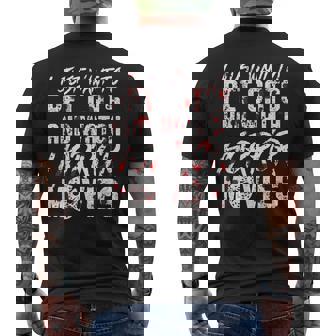 I Just Want To Pet Cats And Watch Horror Movies Halloween Halloween Men's T-shirt Back Print | Mazezy