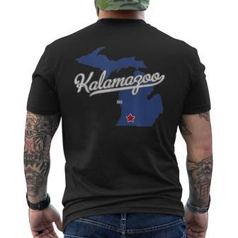 Kalamazoo Michigan Mi Map Mens Back Print T-shirt - Monsterry UK