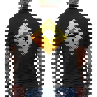 Kangaroo Crossing Traffic Road Street Sign Warning Men's T-shirt Back Print - Thegiftio
