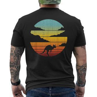 Kangaroo Retro Vintage 60S 70S Sunset Mammal Animal Lovers Mens Back Print T-shirt | Mazezy
