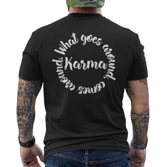 Karma What Goes Around Comes Around Circle Men's T-shirt Back Print | Mazezy