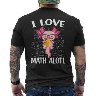 Kawaii Axolotl Pun I Love Math Alotl Mathematics Men's T-shirt Back Print - Seseable