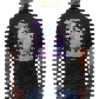 Kawaii Cow Cute Pastel Lavender Purple Pink Heart Aesthetic Mens Back Print T-shirt | Mazezy