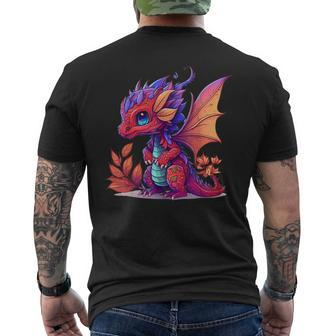 Kawaii Cute Dragon Anime Perfect For Dragon Lovers Men's T-shirt Back Print - Monsterry UK