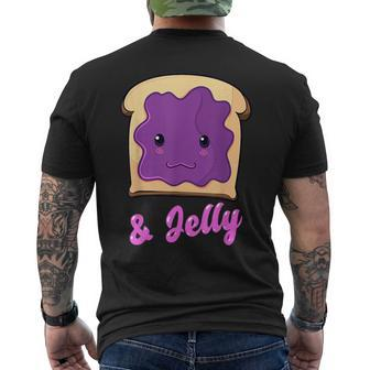 Kawaii Pb&J Peanut Butter & Jelly Matching Blueberry Jam Men's T-shirt Back Print - Monsterry UK