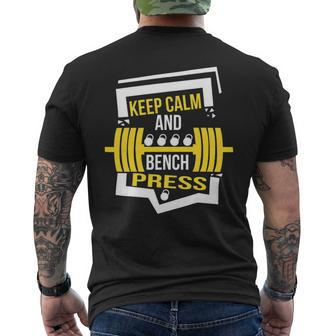 Keep Calm And Bench Press Chest Workout Gym Power Training Mens Back Print T-shirt - Monsterry AU