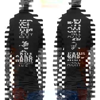 Keep Calm And Let Grandad Handle It Grandpa Gift Man Mens Back Print T-shirt | Mazezy