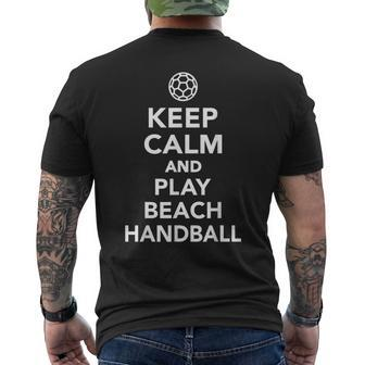 Keep Calm And Play Beach Handball Men's T-shirt Back Print | Mazezy