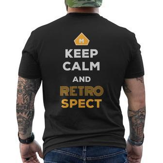 Keep Calm And Retrospect Retro Agile Scrum Master Men's T-shirt Back Print | Mazezy