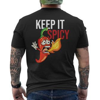 Keep It Spicy Chili Hot Red Pepper Jalapeno Men's T-shirt Back Print | Mazezy CA