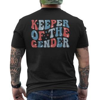 Keeper Of The Gender 4Th Of July Gender Reveal Theme Party Mens Back Print T-shirt - Seseable