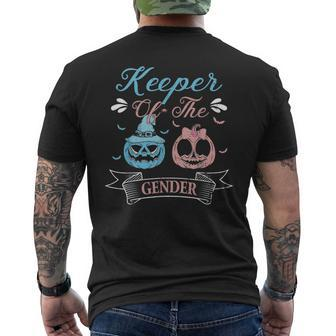 Keeper Of The Gender Pumpkin Thanksgiving Gender Reveal Mens Back Print T-shirt | Mazezy