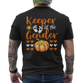 Keeper Of The Gender Reveal Baby Halloween Thanksgiving Mens Back Print T-shirt | Mazezy