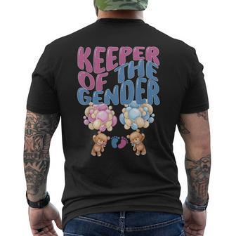Keeper Of The Gender Reveal T Cute Baby Bear Balloons Baby Bear Funny Gifts Mens Back Print T-shirt | Mazezy CA