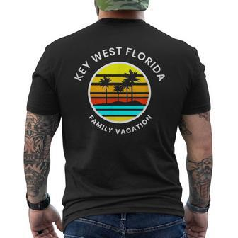 Key West Florida Family Vacation Sunset Palm Trees Men's T-shirt Back Print | Mazezy