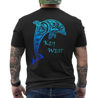 Key West Florida Vintage Tribal Dolphin Vacation Men's T-shirt Back Print | Mazezy