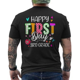 Kids Happy First Day Of 3Rd Grade Welcome Back To School Mens Back Print T-shirt - Seseable