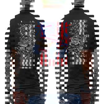 Kids Monster Truck Boys Usa American Flag July 4Th Parties Usa Funny Gifts Mens Back Print T-shirt | Mazezy