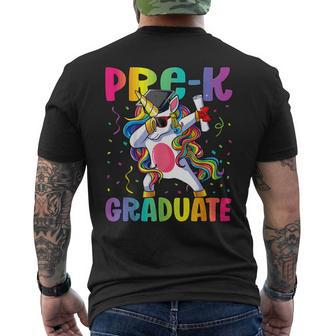 Kids Pre Kindergarten Graduation Dab Dabbing Unicorn Pre-K Mens Back Print T-shirt | Mazezy CA