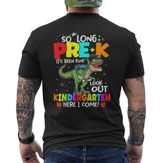 Kids So Long Pre-K Graduation Class 2023 Preschool Dinosaur Mens Back Print T-shirt | Mazezy