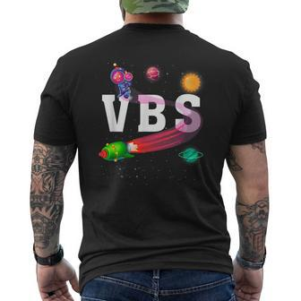 Kids Vbs Crew Vacation Bible School 2023 Space Astronaut Mens Back Print T-shirt | Mazezy