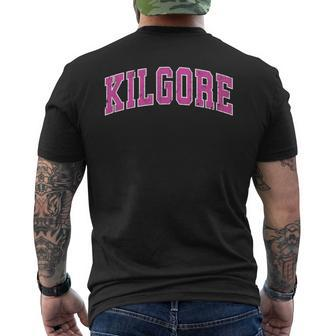Kilgore Texas Tx Vintage Sports Pink Men's T-shirt Back Print | Mazezy