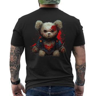Killer Teddy Bear Scary Halloween Costume Mens Back Print T-shirt | Mazezy