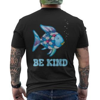 Be Kind Rainbow Fish Teacher Life Teaching Back To School Men's T-shirt Back Print | Mazezy