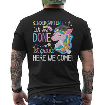 Kindergarten Graduation Cute Unicorn Class Of 2023 Girls Mens Back Print T-shirt | Mazezy