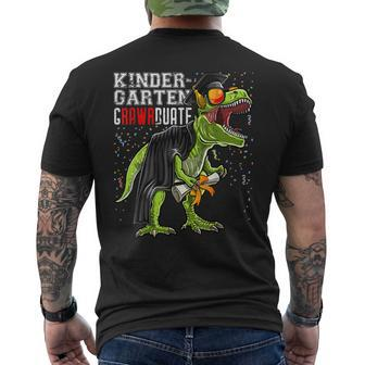 Kindergarten Grawrduate Dinosaur Graduation Cap Men's Back Print T-shirt | Mazezy