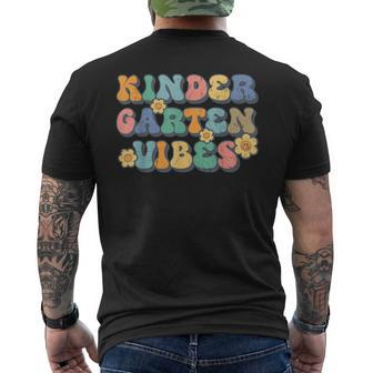 Kindergarten Vibes First Day Back To School Teacher Students Mens Back Print T-shirt - Monsterry CA
