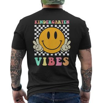 Kindergarten Vibes Retro Smile Team Kinder Back To School Men's T-shirt Back Print - Seseable
