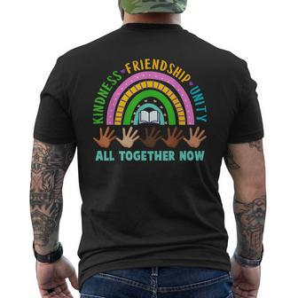 Kindness Friendship Unity All Together Now Summer Reading Mens Back Print T-shirt | Mazezy