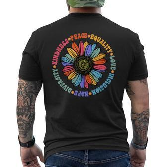 Kindness Peace Equality Love Hope Diversity Human Rights Mens Back Print T-shirt - Seseable