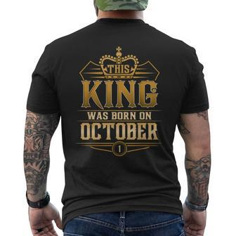 This King Was Born On October 1St Libra Scorpio Men's T-shirt Back Print | Mazezy DE