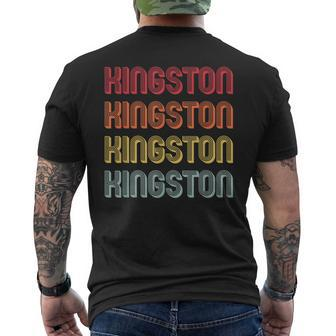 Kingston Name Personalized Retro Vintage Birthday Men's Back Print T-shirt | Mazezy